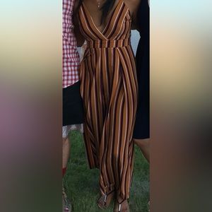 Striped Jumpsuit - Size Small